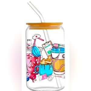 HANDMADE NURSE LIFE 16OZ BEER CAN TUMBLER